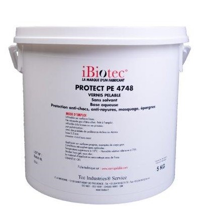 IBIOTEC PROTECT PE 4748 peelable water-based varnish, non-flammable, solvent-free, odourless, for impact protection, anti-scratch protection, masking and protective materials. shock-resistant varnish. scratch-resistant varnish. UV-resistant varnish. peelable odourless varnish. VOC-free peelable varnish. colourless peelable varnish. varnish without pictogram. protection moulds. plastics processing moulds. aluminium frames. Peelable varnish with no danger pictograms